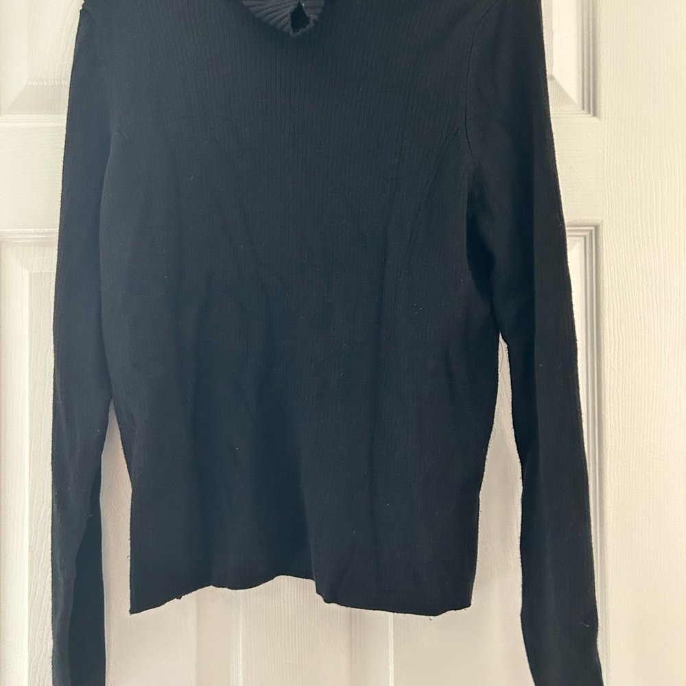 Black Ribbed Turtleneck - Picture 3 of 3